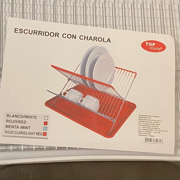 TOP choice Metal Drainer with White Tray, 2 Piece - Escurridor con Charola - Picture 3 of 3